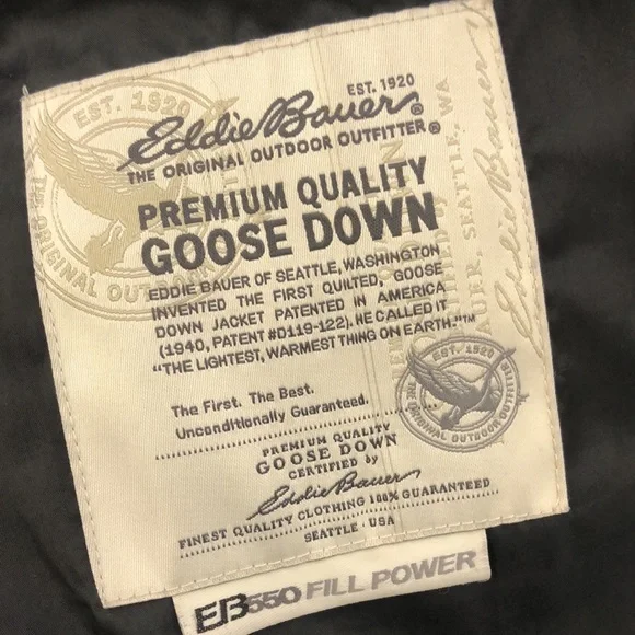 Eddie Bauer goose down jacket Black M - Picture 9 of 11